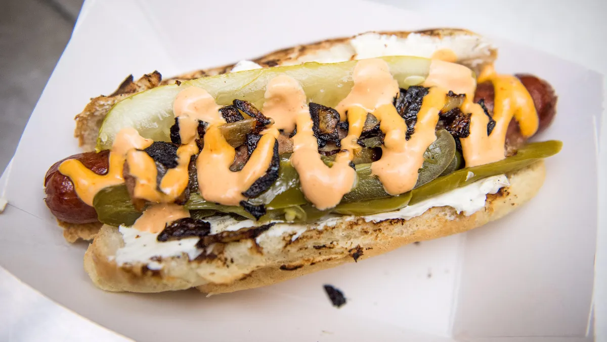 Daddy's Dogs signature dishes The Big Daddy (Cream Cheese, Bacon, Pickles, Jalapeños, Onions)The Music City Dog (Bacon, Cheese, Onions, BBQ Sauce)The Seattle Dog (Cream Cheese, Sriracha, Scallions)The Classic Daddy